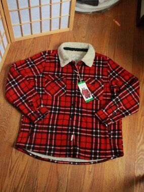 Soho Threads Plaid Print Fleece & Flannel Jacket